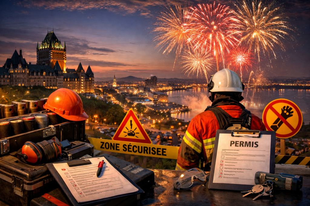 Réglementation des feux d’artifice au Québec : permis, sécurité et normes à respecter